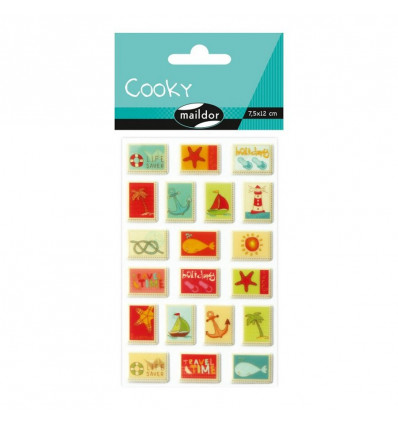 COOKY stickers 3D - Vakantie postzegels