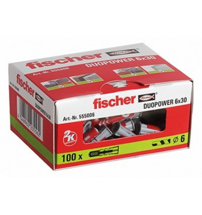 FISCHER Plug duopower 6x30mm 100stuks 555006