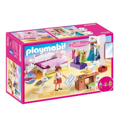PLAYMOBIL Dollhouse 70208 Slaapkamer met mode ontwerphoek