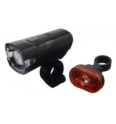 Verlichtingsset LED - 0.5W fiets voorlicht en achterlicht - incl. batterij