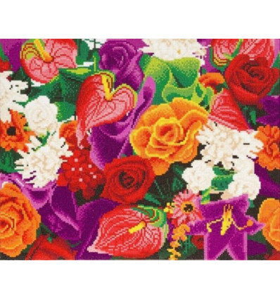 Crystal Art - Kleurrijke bloemen - 40x50cm