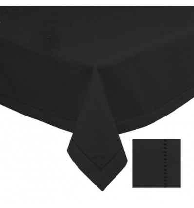 HEMSTITCH tafelkleed - 170x300cm - zwart