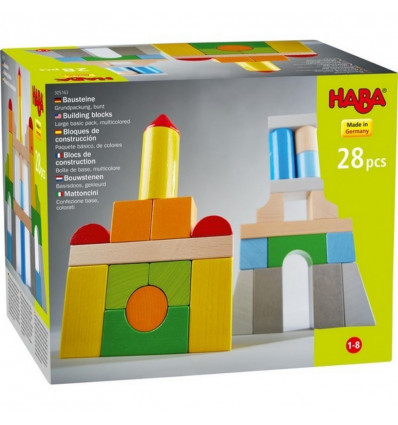 HABA Bouwstenen - Basispakket gekleurd 28 blokken