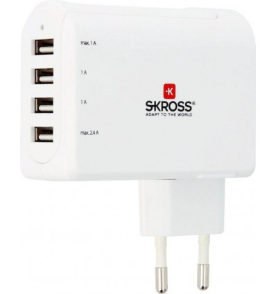 SKROSS 4-Poorts USB-lader eurostekker