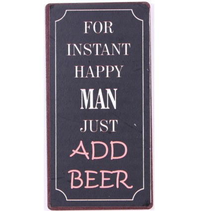 Magneet - For instant happy man just add beer - 5x10cm