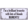Sign - I'm a brilliant brunette with lot of blond moments! - 30x13cm