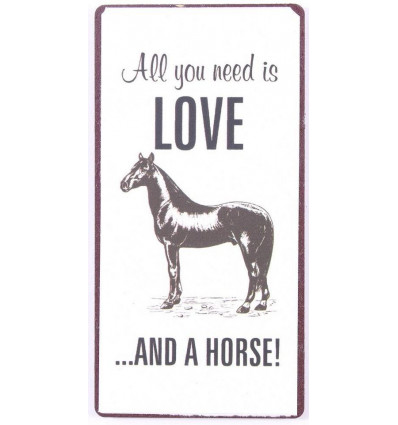 Magneet - All you need is love and a hor - 5x10cm
