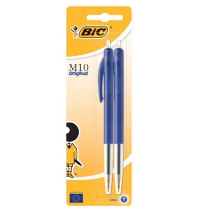 BIC Balpennen M10 medium 2st.- blauw