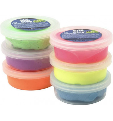 Silk clay - Neon kleuren - 6x 14g 10083497