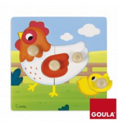 GOULA Puzzel - Kip en kuiken - 22x22cm