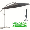 MENORCA parasol 3m - antraciet 8 ribs zweefparasol inclusief kruispoot