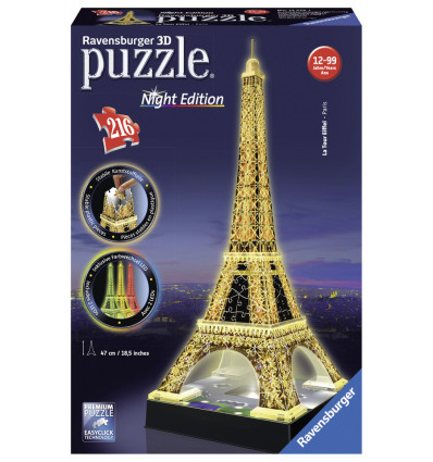RAVENSBURGER Puzzel 3D - Eiffeltoren night edition 798315 10055223
