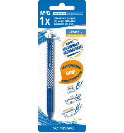 M&G Friction clicker gel pen 0.7mm - blauw
