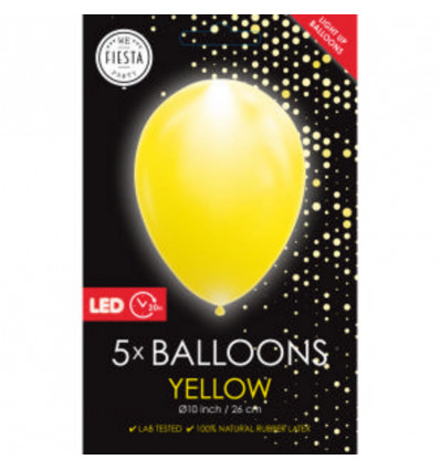 FIESTA 5 LED ballonnen 30cm - geel