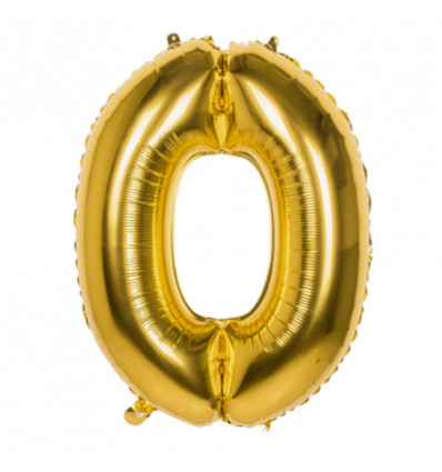Folie ballon 86cm - nr. 0 - goud