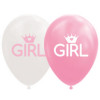 FIESTA 8 ballonnen 30cm - baby girl roze/ wit