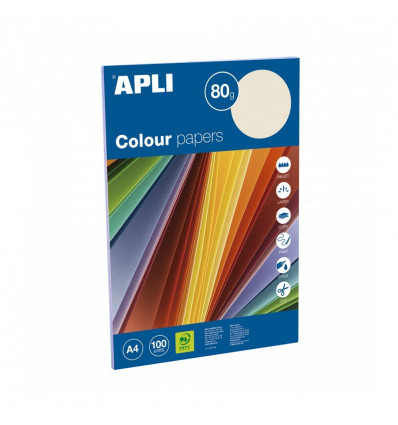 APLI Papier gekleurd pastel A4 80g - 100st. 15278