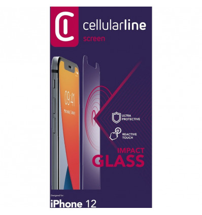 CELLULARLINE Iphone 12 - gehard glas - transparant