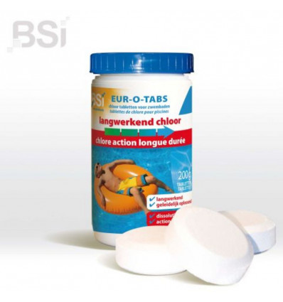 BSI Lang werkend chloor - 1kg tabletten 200gr voor zwembaden