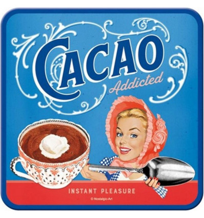 Onderzetter metaal - Cacao addicted