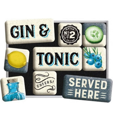 Magneet set 9st.- Gin & Tonic served here