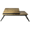 GUSTA Laptop tafel - 53x30x19cm houtlook ruime laptoptafel verschillende standen