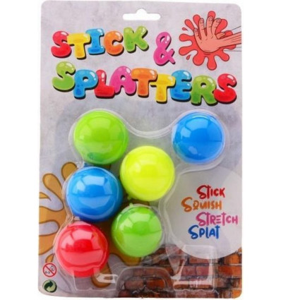 Sticky stressballen - 6stuks