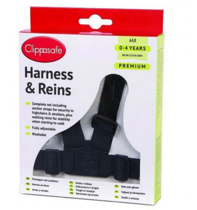 Clippasafe easy wash harnas - zwart CL10BLACK