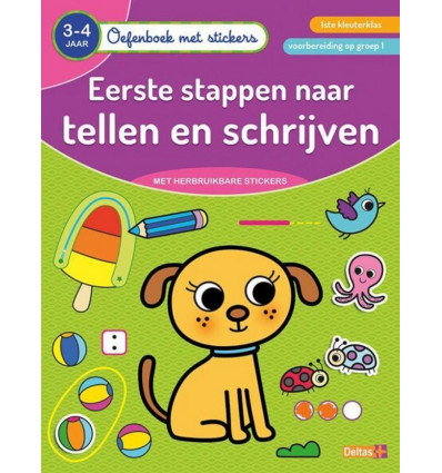 Oefenboek stickers - Eerste stappen naar tellen en schrijven (3/4j.)