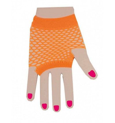Handschoenen kort visnet - oranje