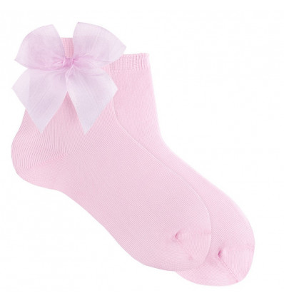 CONDOR sokken strik - roze - 6/12m