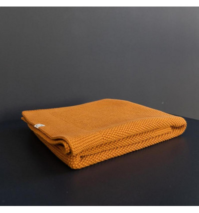 COCO&PINE Knitted deken - 75x95cm - mosterd