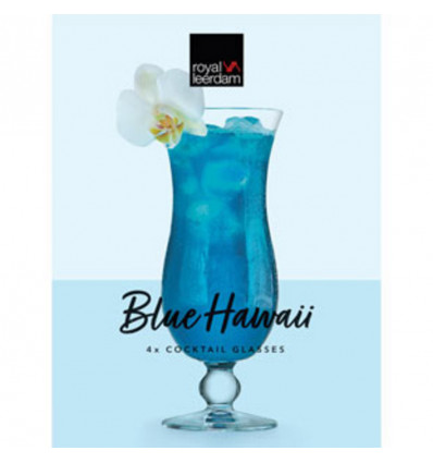 LEERDAM Cocktails - 4 Blue hawaii glazen 440ml