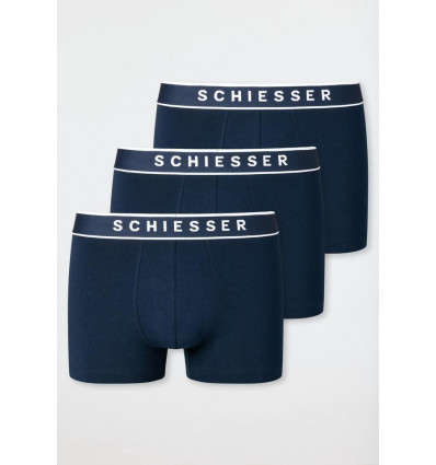 SCHIESSER Heren shorts 3st.- d. blauw - 005 M