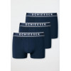 SCHIESSER Heren shorts 3st.- d. blauw - 005 M