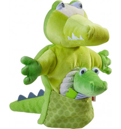 HABA Handpop - Krokodil met baby