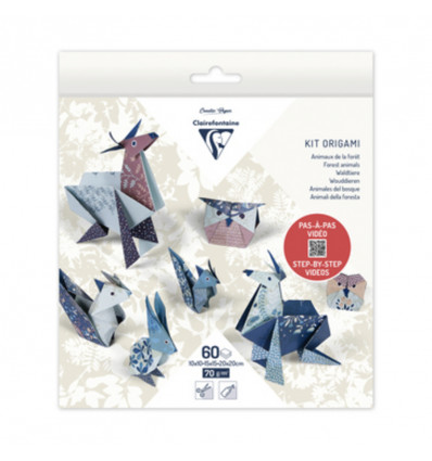 CLAIREFONTAINE Origami papier 3formaten 60bl.- dieren