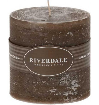 Riverdale PILLAR geur kaars - 10x10cm - mokka