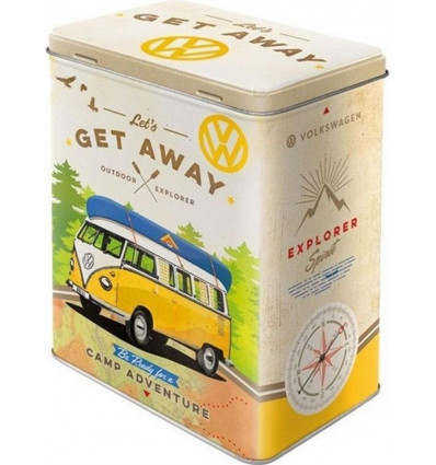 Tin box L 10x14x20cm - VW Bulli Lets get away