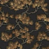 DESIGN ID Behang wall fabrick pine tree zwart - 0.53x10M