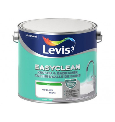 LEVIS EasyClean keuken & badkamer - 2.5Lmat wit