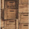 DUTCH Behangpapier Wood crates - bruin