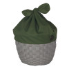 HANDED BY - Mand m/cover rond 17x17x14cm- p.green/grey