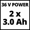 EINHELL Accu grasmaaier GE-CM - 37CM 36/37Li (2x3.0Ah)+ 2 x snellader TU