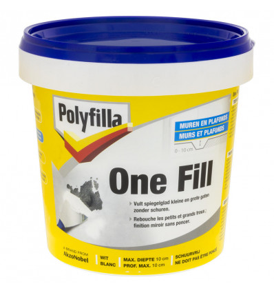 POLYFILLA one fill 1L - voor binnen en buiten gebruik -vullen scheuren & gaten