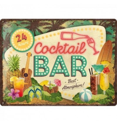 Tin sign 30x40cm - Cocktail bar