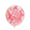 FIESTA 6 ballonnen confetti 30cm - baby roze