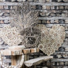 Hart wanddeco hout mix - L 78x73x3cm