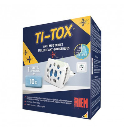 RIEM Ti-tox anti-mug starter kit 1 apparaat m/ 10 tabletten