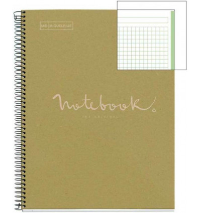 MIQUELRIUS Eco notitieboek A4 - geruit - vieux pastel green